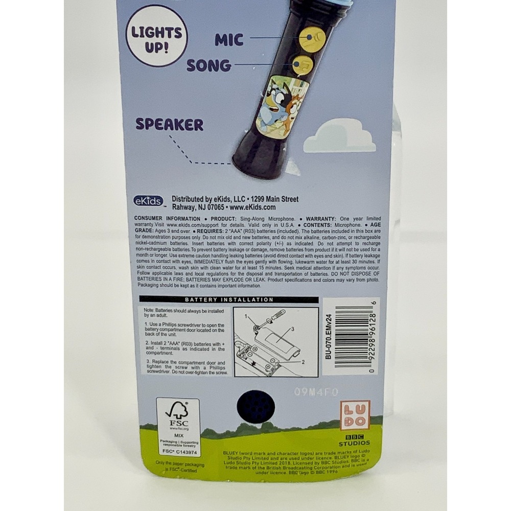 Bluey Karaoke Microphone Ligth Up Gift Idea For Kids 3+ Year Birthday Gift Idea - Picture 4 of 7